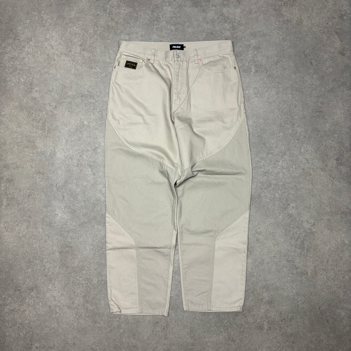 Palace London Beige Baggy Fit Trousers (34x32)