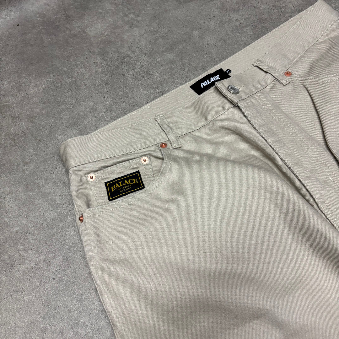 Palace London Beige Baggy Fit Trousers (34x32)