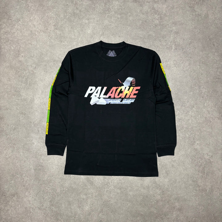 Palace Palace Black Graphic Long Sleeve T-Shirt (M)