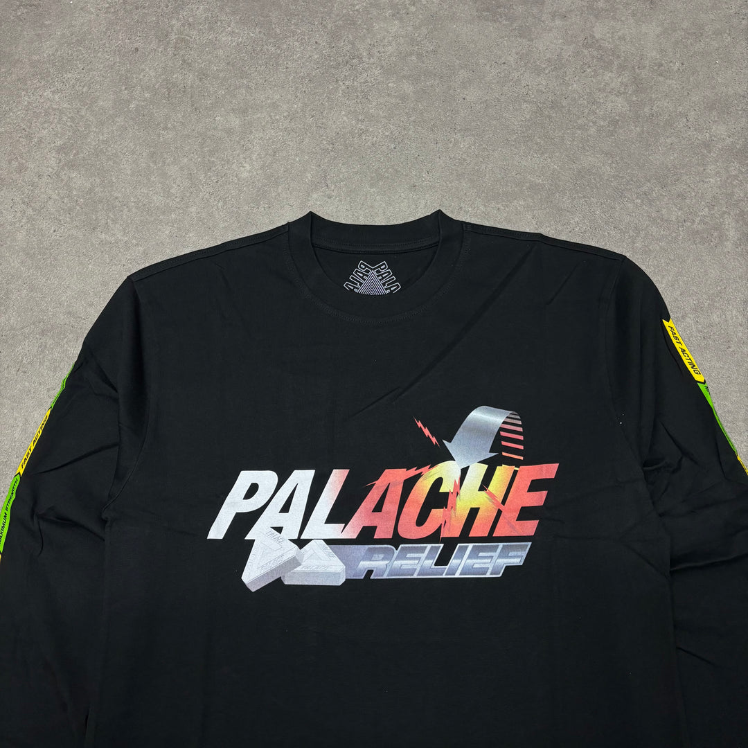 Palace Palace Black Graphic Long Sleeve T-Shirt (M)