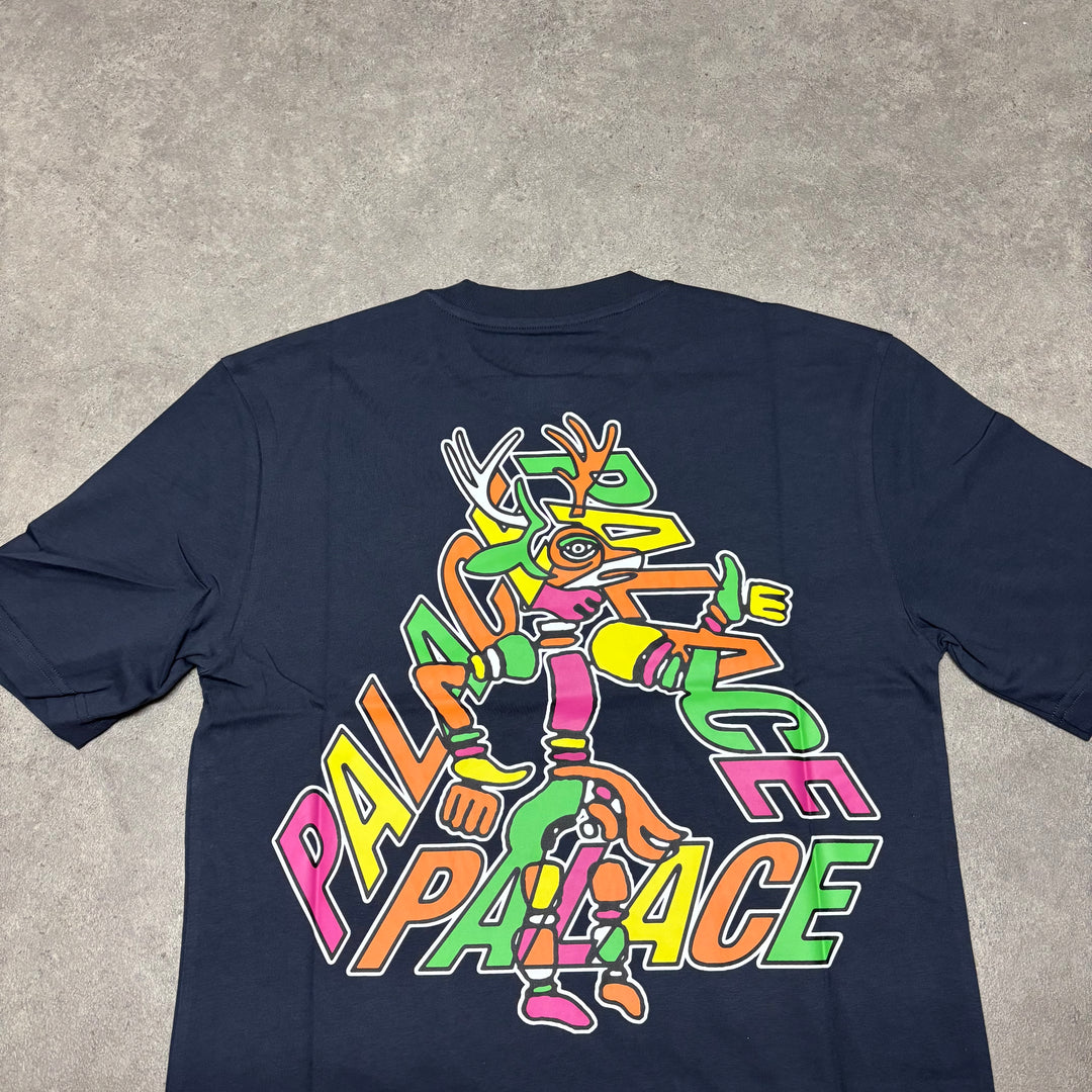 Palace B-Sans Navy Graphic T-Shirt (S)