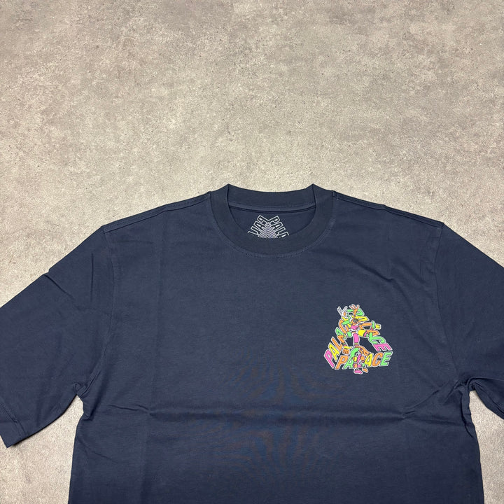 Palace B-Sans Navy Graphic T-Shirt (S)