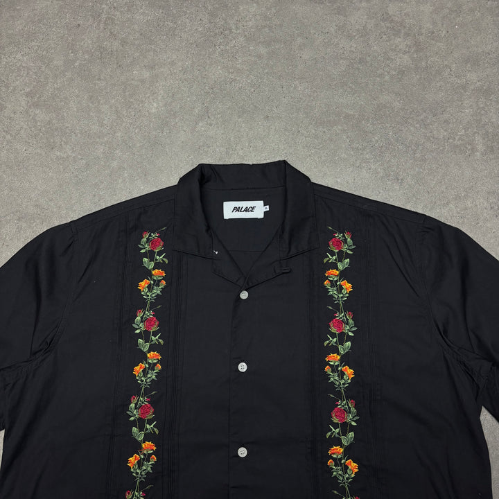 Palace Rose Chain Black Smart Short Sleeve Shirt (XL)