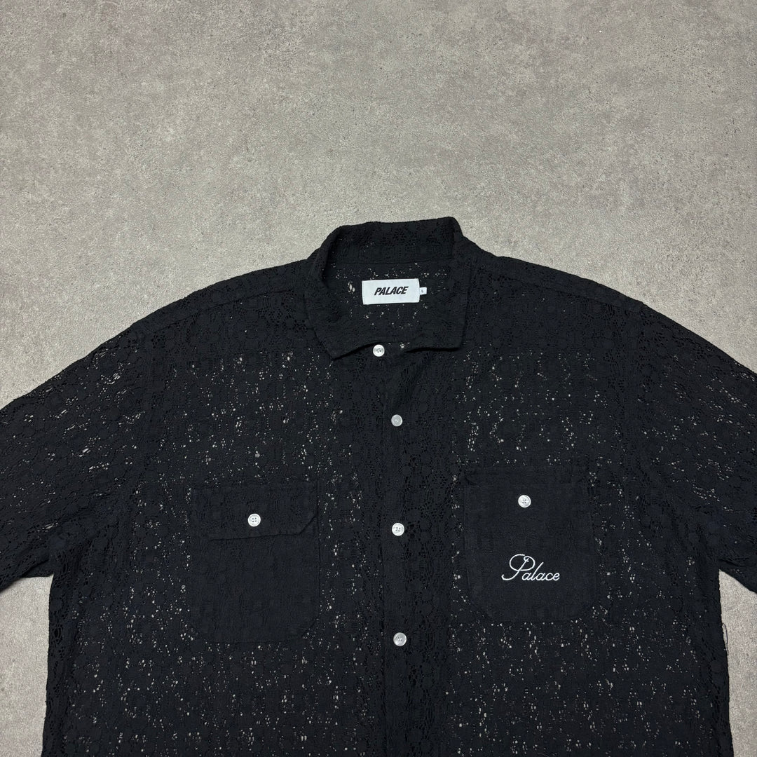 Palace Black Lace Short Sleeve Shirt (XL)