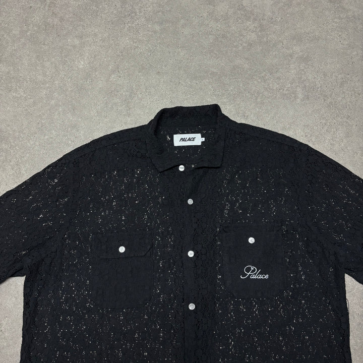 Palace Black Lace Short Sleeve Shirt (XL)