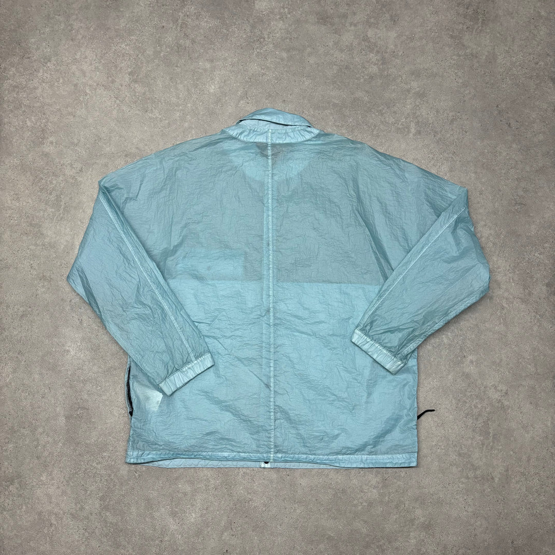 Stone Island Compass Patch Garment Dye Blue Jacket (XL)