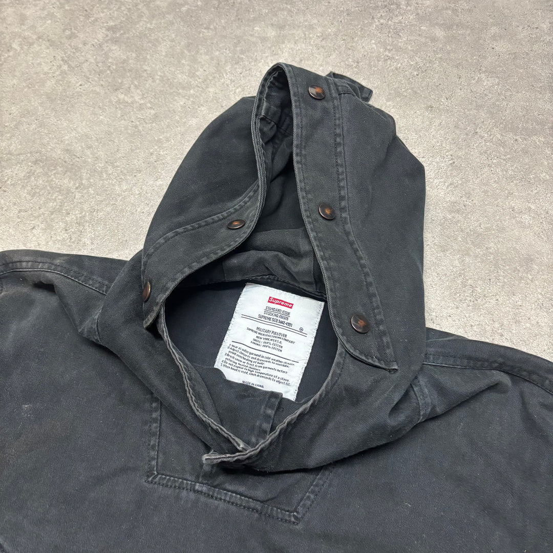 Supreme Black Milatery Heavy Duty Black Hooded Jacket (XL)