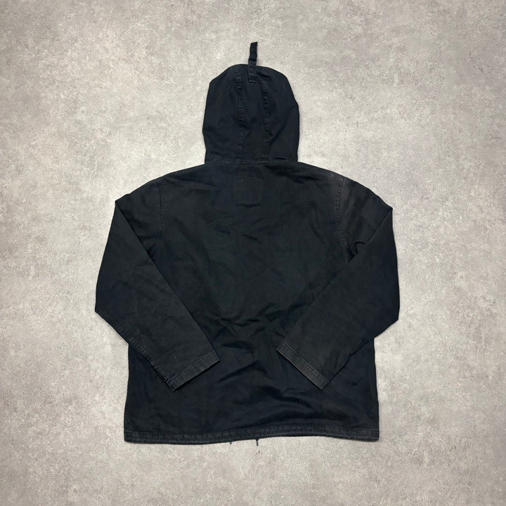 Supreme Black Milatery Heavy Duty Black Hooded Jacket (XL)