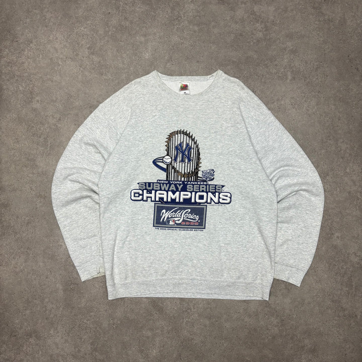 Vintage New York Yankees Grey Sweatshirt (XL)