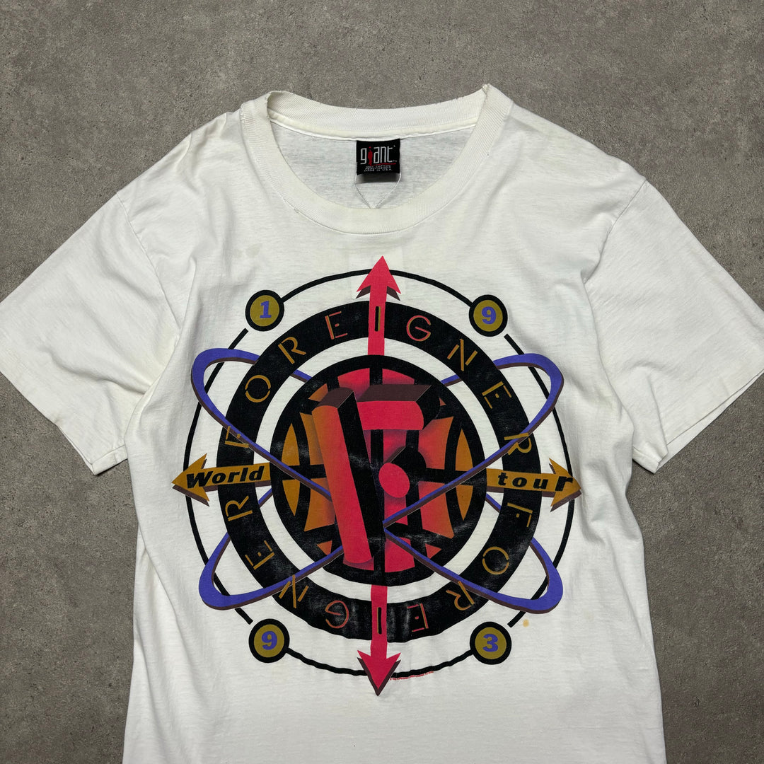 90's Vintage White 'Foreign World Tour' Graphic T-Shirt (M)