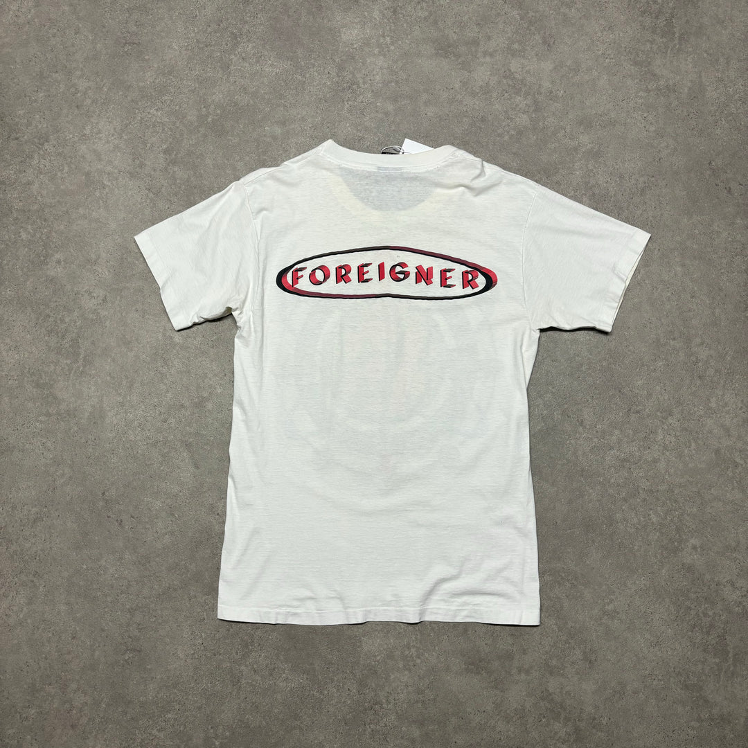 90's Vintage White 'Foreign World Tour' Graphic T-Shirt (M)