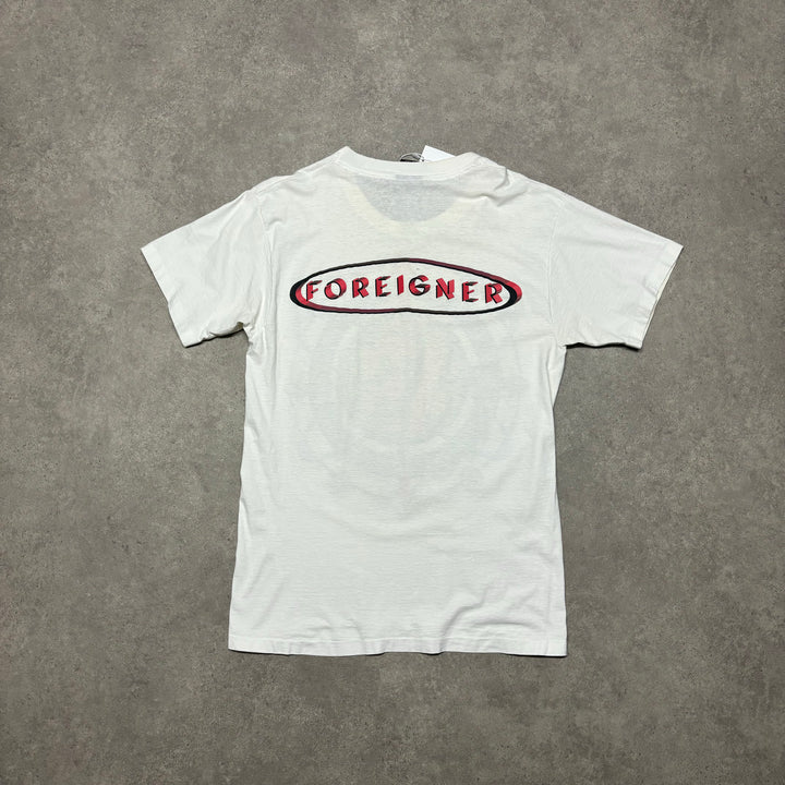 90's Vintage White 'Foreign World Tour' Graphic T-Shirt (M)