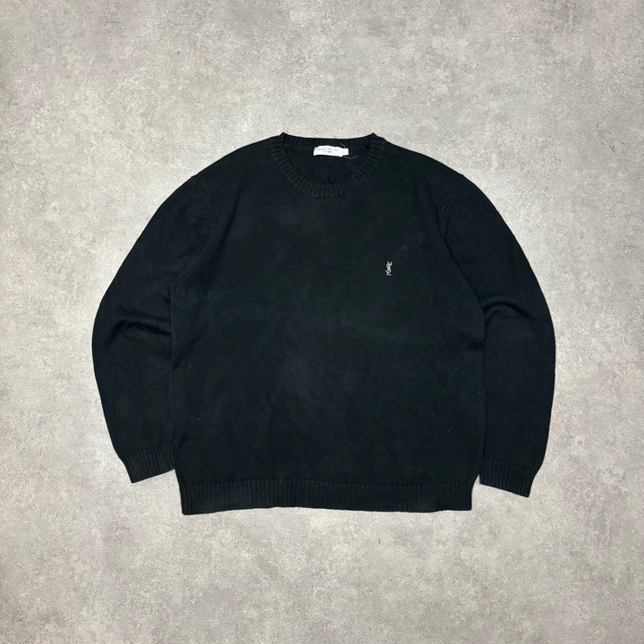 Vintage Yves Saint Laurent Black Heavyweight Knitted Sweater (L)