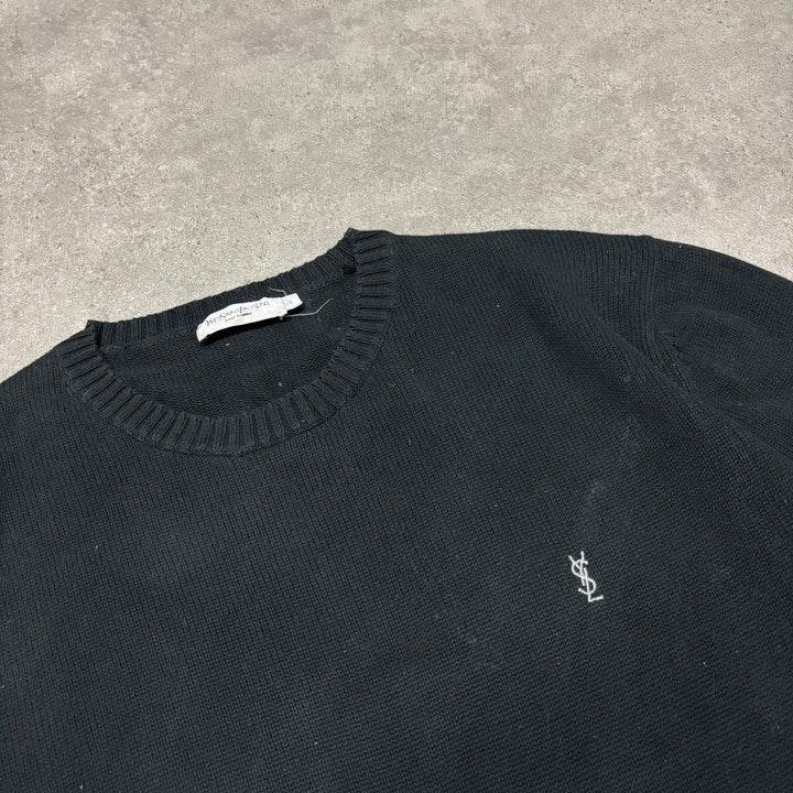 Vintage Yves Saint Laurent Black Heavyweight Knitted Sweater (L)