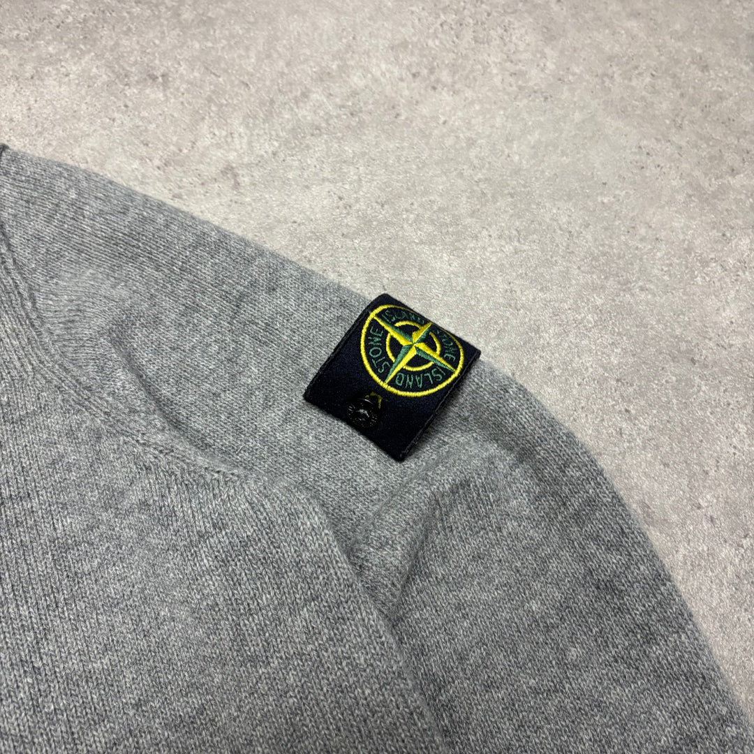 Vintage Stone Island Grey Quarter Zip Heavy Knitted Sweater (M)