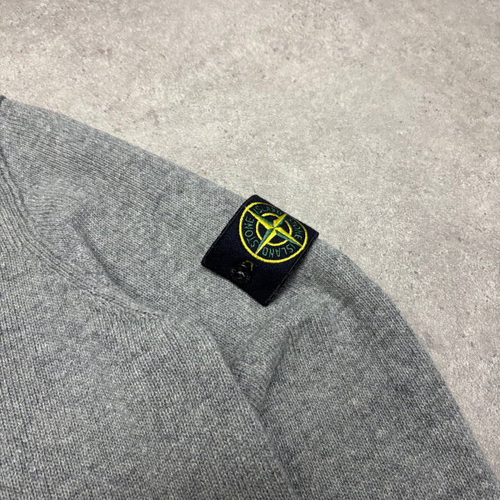 Vintage Stone Island Grey Quarter Zip Heavy Knitted Sweater (M)