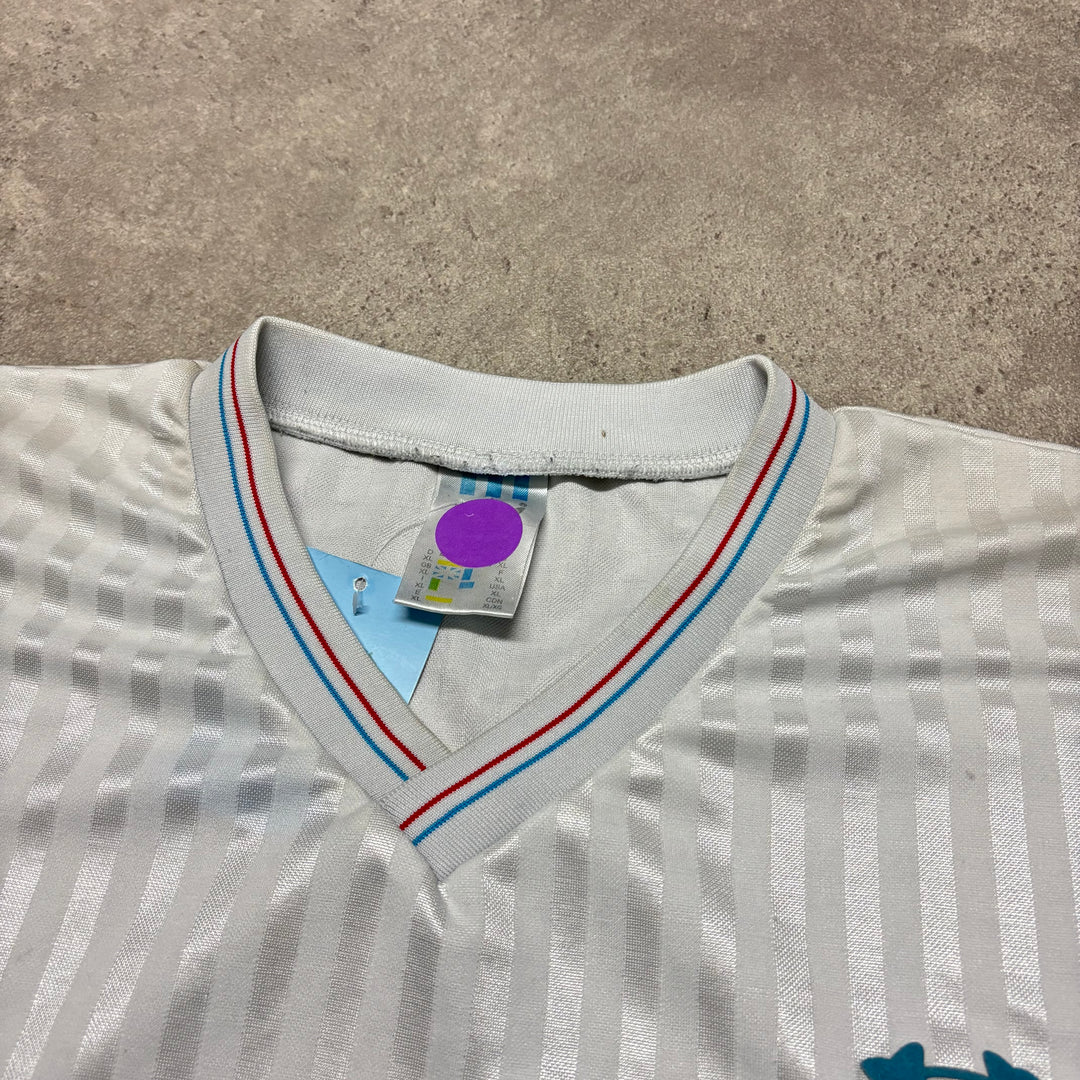 89/90 Vintage Adidas Marseille White Home Football Shirt (XL)