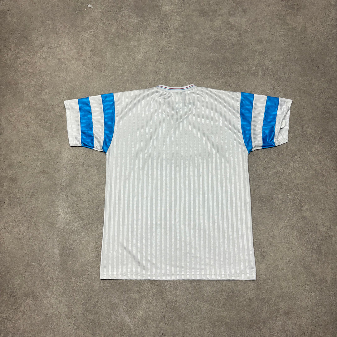 89/90 Vintage Adidas Marseille White Home Football Shirt (XL)