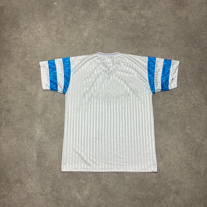 89/90 Vintage Adidas Marseille White Home Football Shirt (XL)
