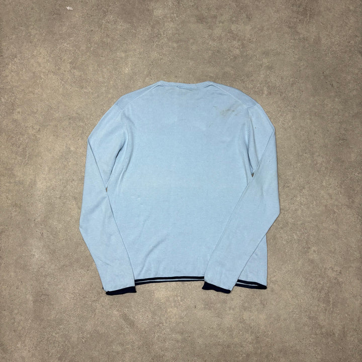 Vintage Yves Saint Laurent Baby Blue Knitted Jumper (M)