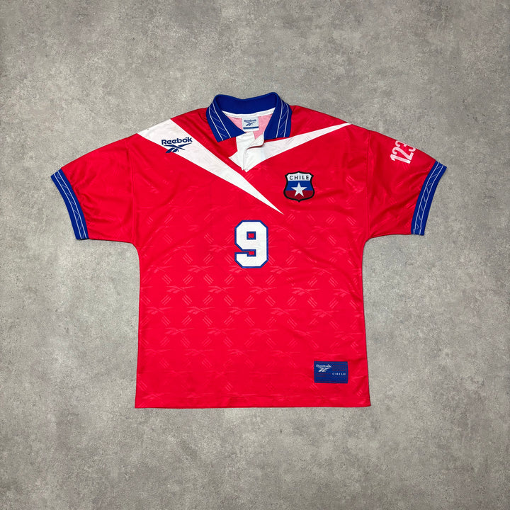 Vintage Reebok Chile Red Home Football Shirt (M)