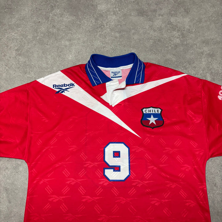 Vintage Reebok Chile Red Home Football Shirt (M)