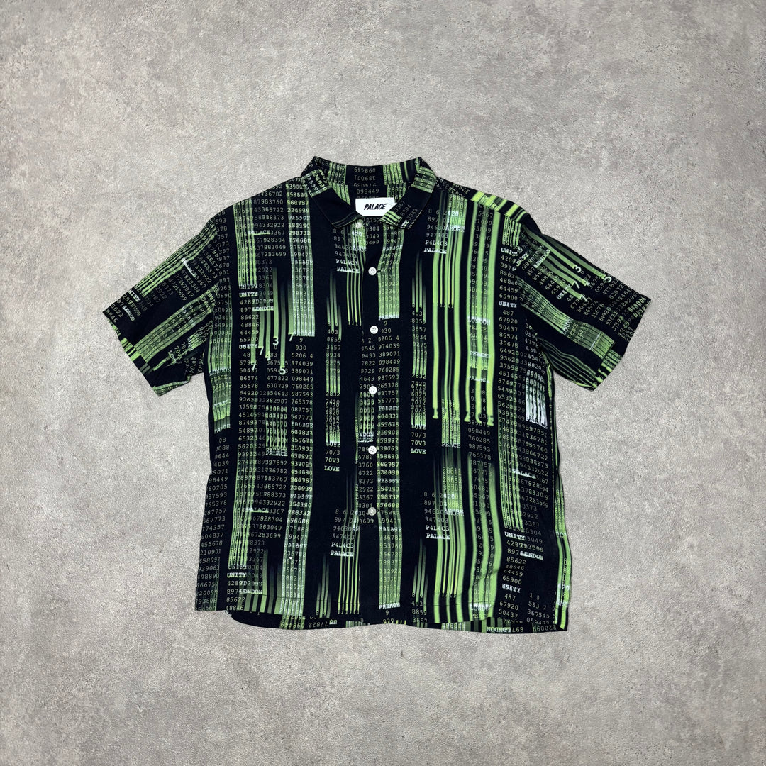 Palace Matrix Green & Black Short Sleeve Shirt (S)