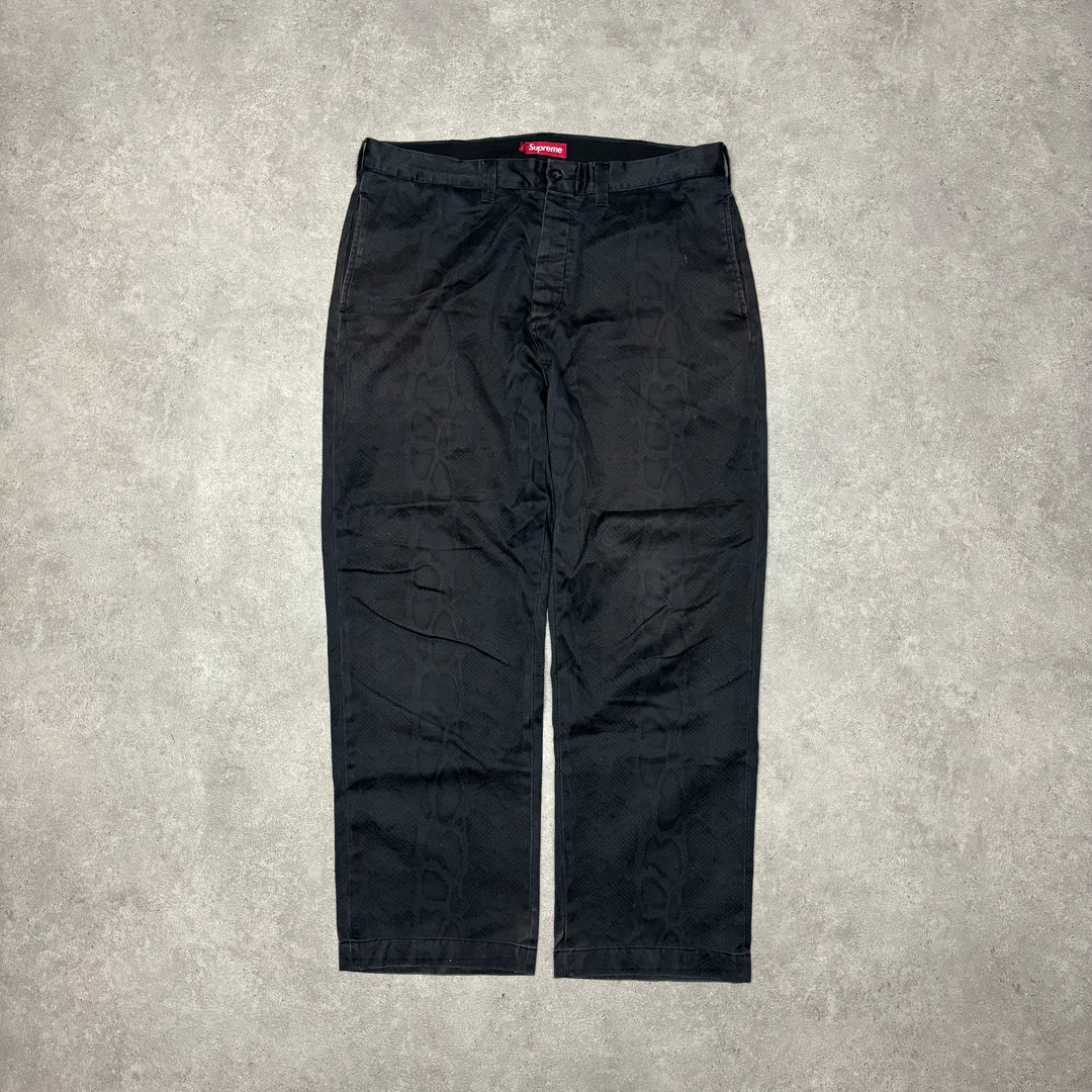 Supreme Snake Print Dark Grey Trousers (36x30)