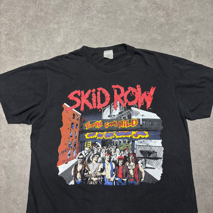 rare Vintage 1989 Skid Row Tour Black Graphic T-Shirt (M)