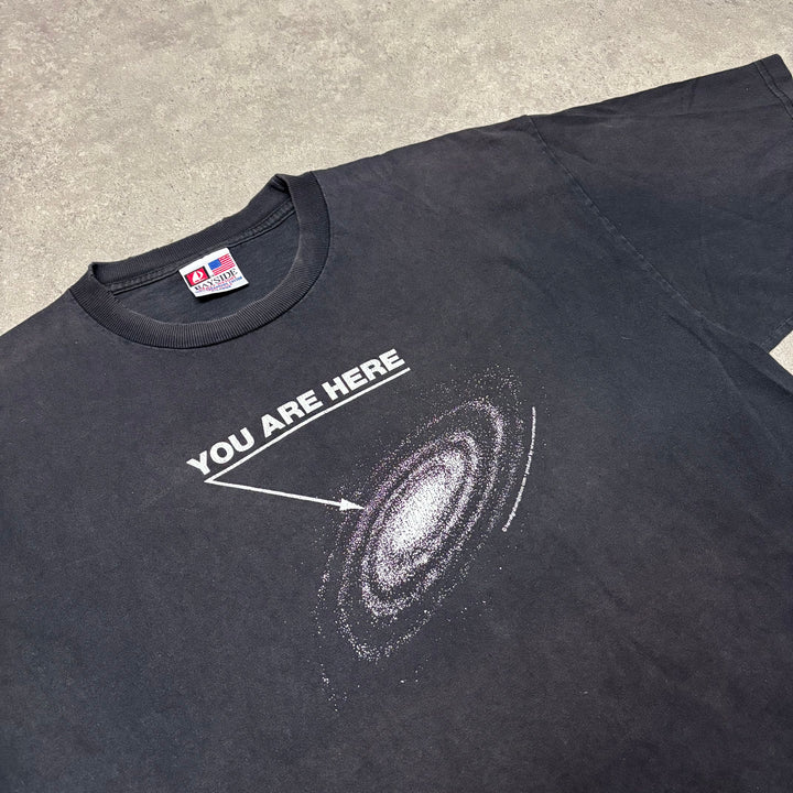 90's Vintage 'You Are Here' Galaxy Graphic T-Shirt (XL)