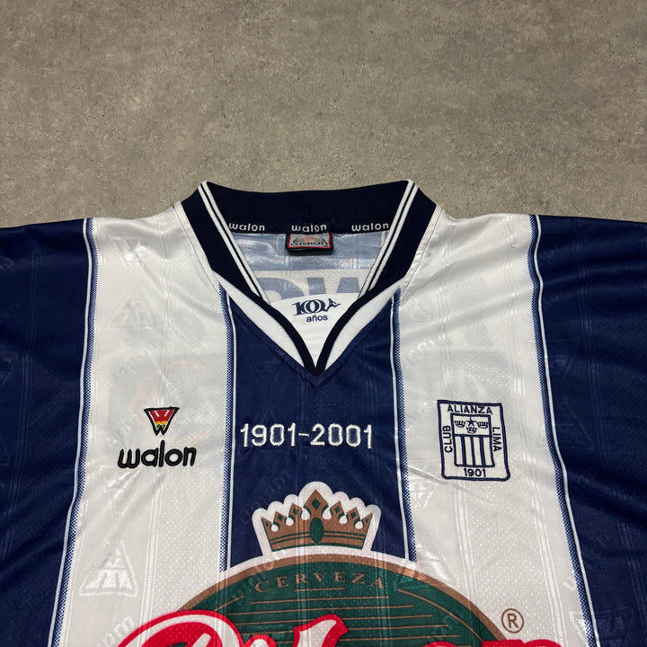 2001 Vintage Club Alianza Lima Peru Black & White Football Shirt (L)