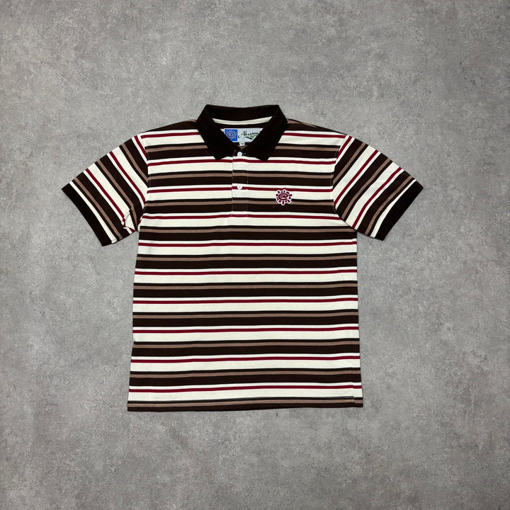 Always Do What You Should Do Red Striped Polo Shirt (M)