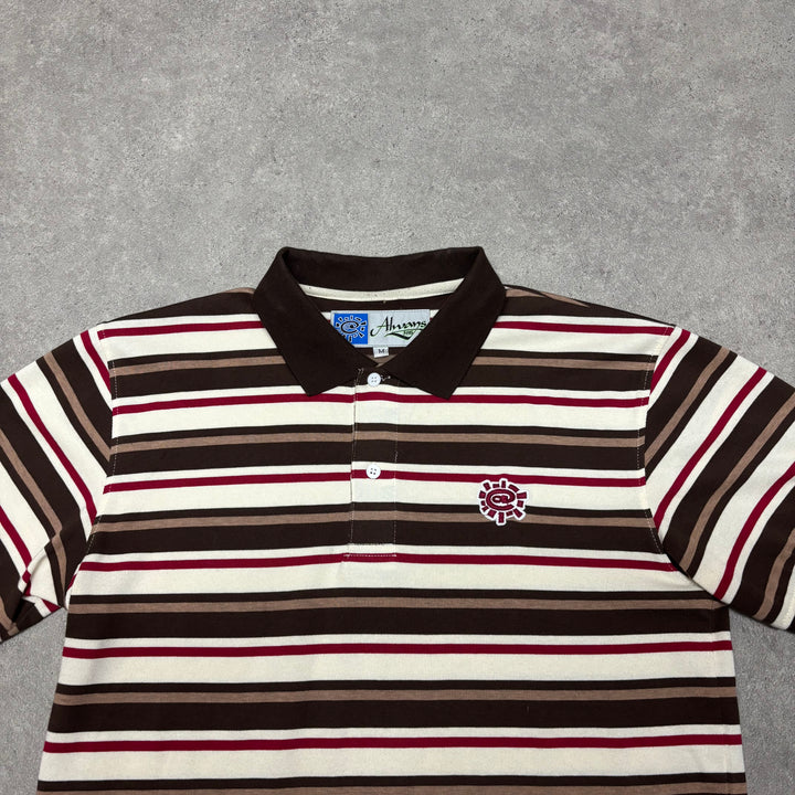 Always Do What You Should Do Red Striped Polo Shirt (M)