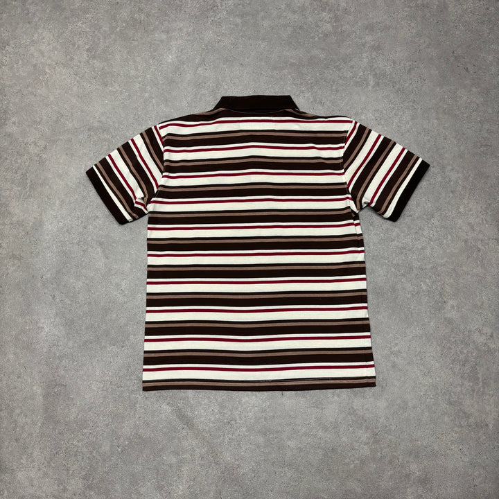 Always Do What You Should Do Red Striped Polo Shirt (M)