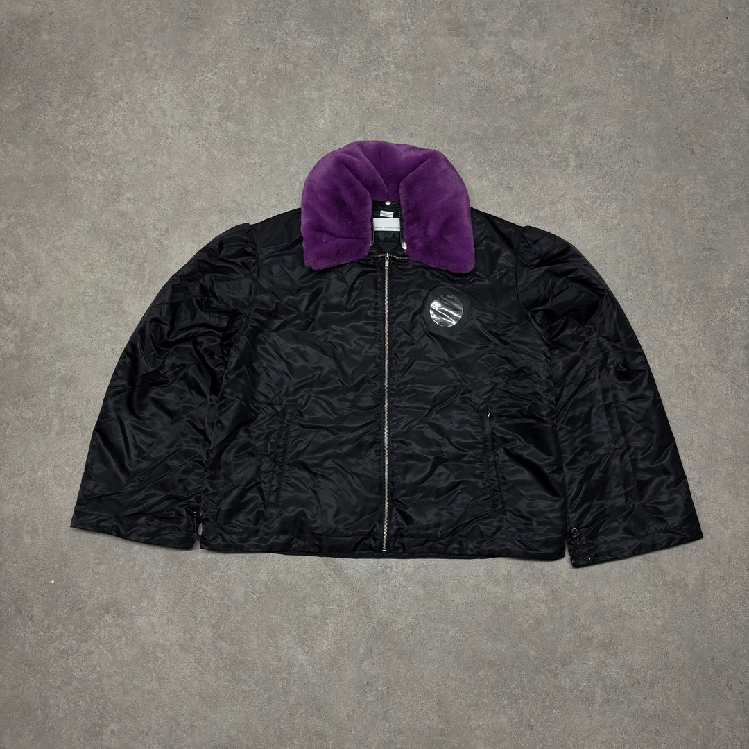 Random Identities Black Purple Fur Mile High Jacket (XL)