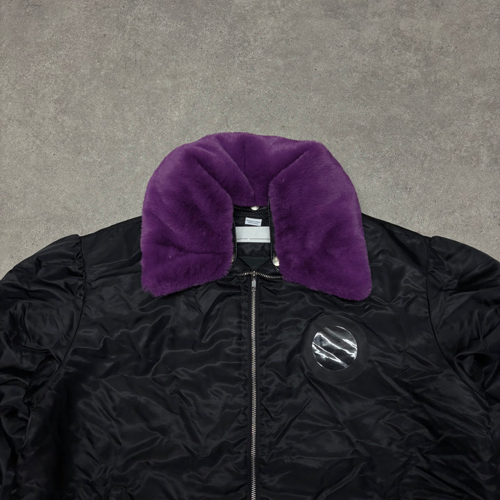 Random Identities Black Purple Fur Mile High Jacket (XL)