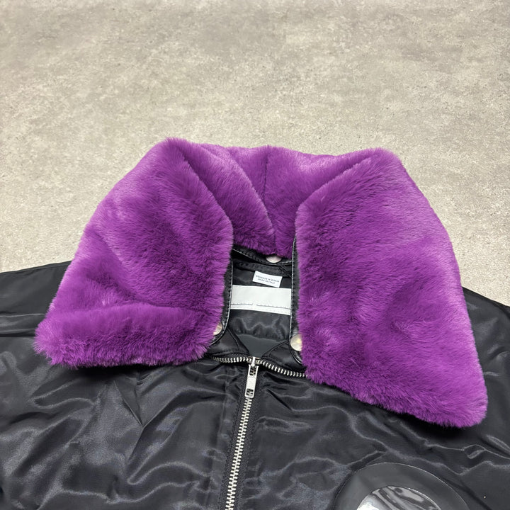 Random Identities Black Purple Fur Mile High Jacket (XL)