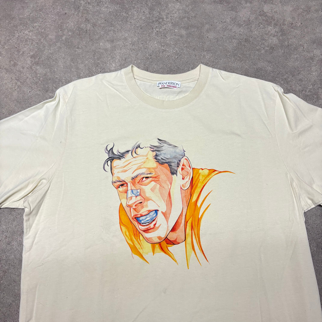 Oversized J.W Anderson Rugby Face White T-Shirt (XL)