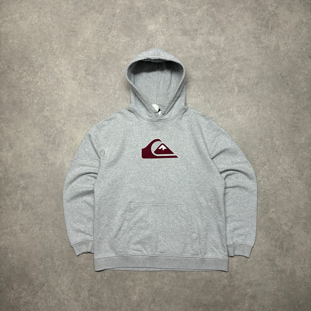 00's Vintage Quiksilver Grey Logo Hoodie (L)