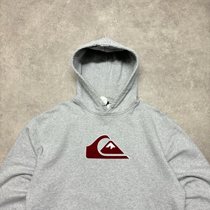 00's Vintage Quiksilver Grey Logo Hoodie (L)