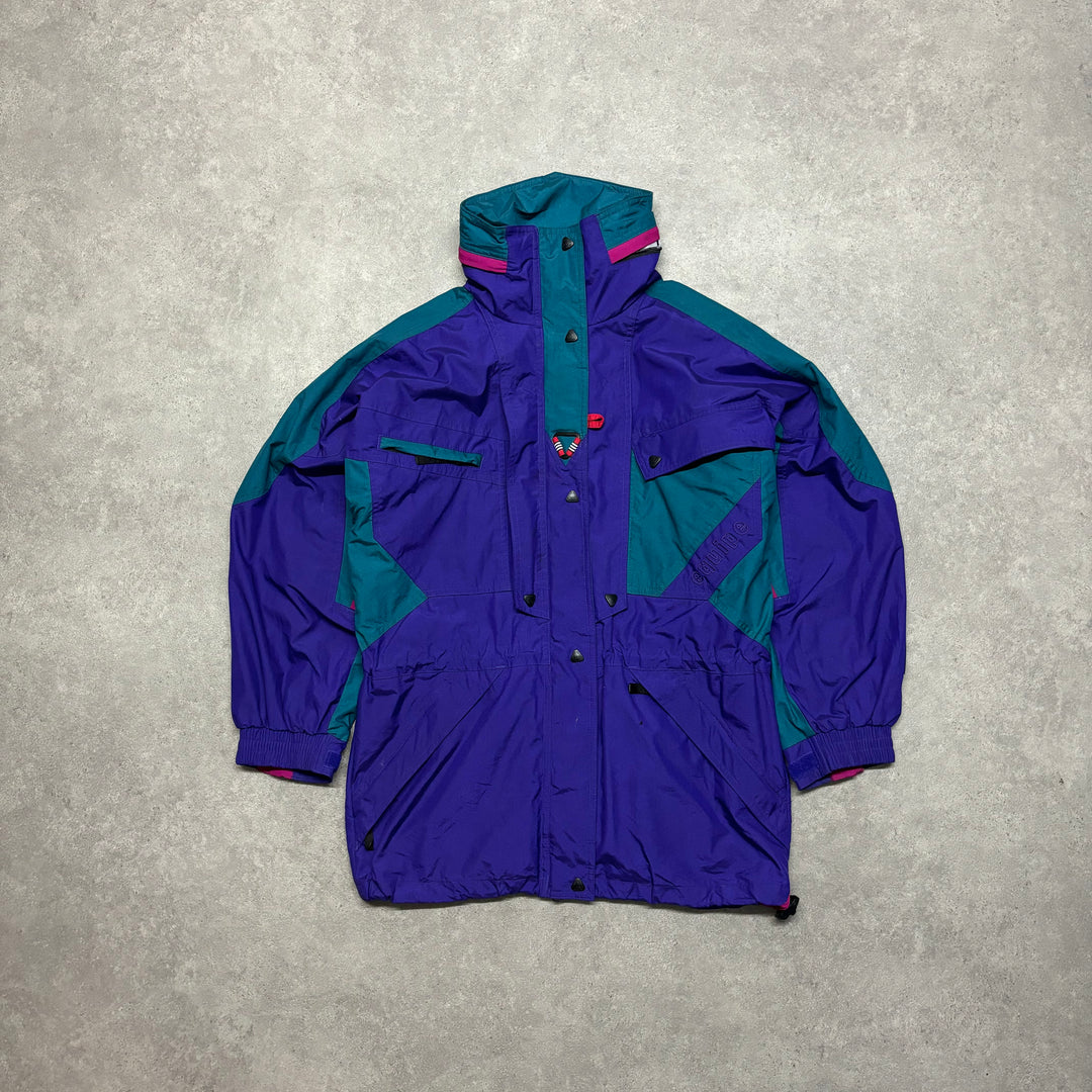 90's Vintage Helly Hansen Multicoloured Long Skiing Jacket (L)