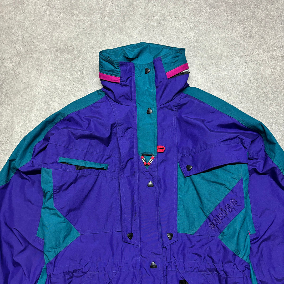 90's Vintage Helly Hansen Multicoloured Long Skiing Jacket (L)