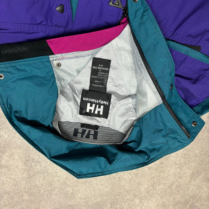 90's Vintage Helly Hansen Multicoloured Long Skiing Jacket (L)