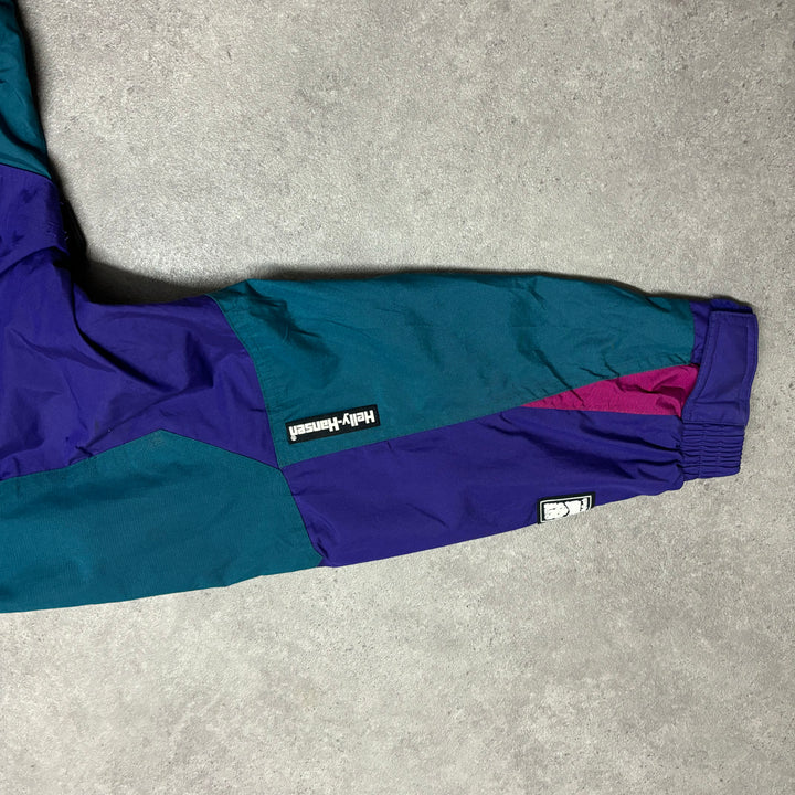 90's Vintage Helly Hansen Multicoloured Long Skiing Jacket (L)