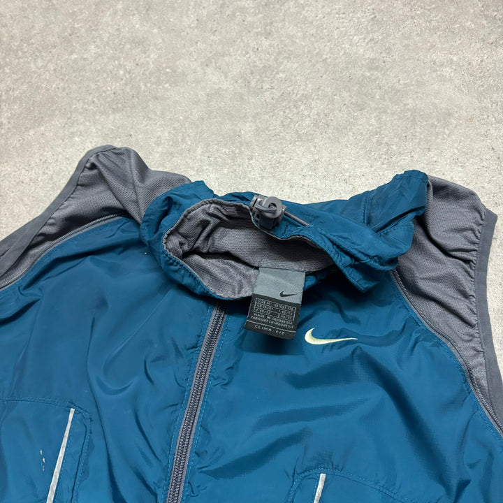 00's Vintage Nike Blue Technical Windbreaker Gilet (M)