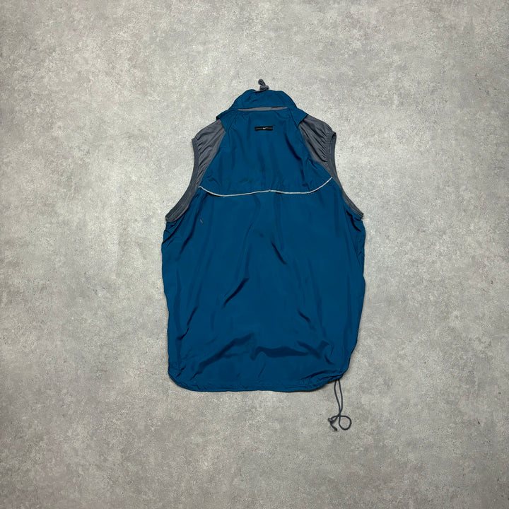 00's Vintage Nike Blue Technical Windbreaker Gilet (M)