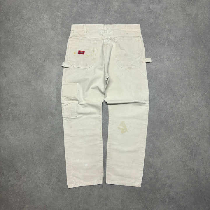 Vintage Dickies Cream Painter Trousers (36x30)