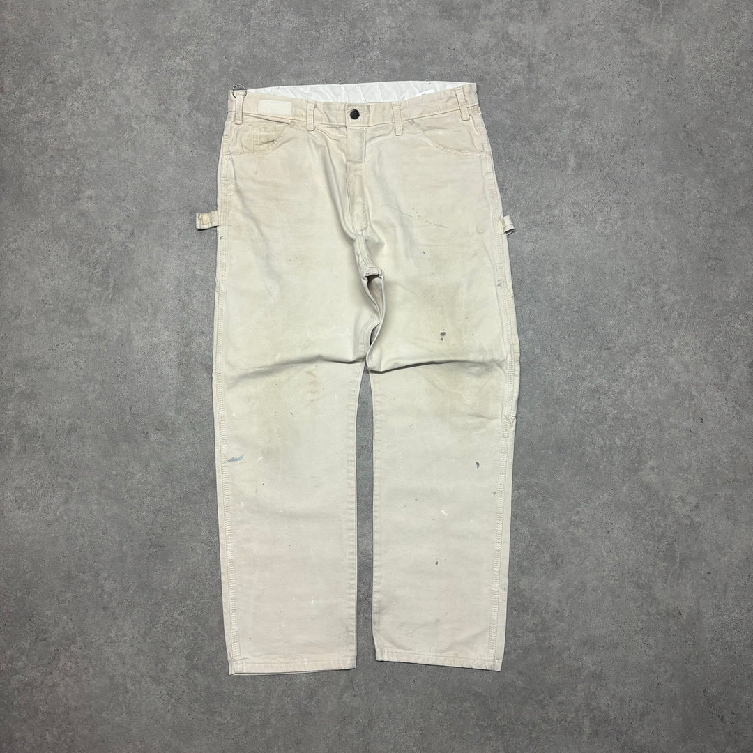 Vintage Dickies Cream Painter Trousers (36x30)