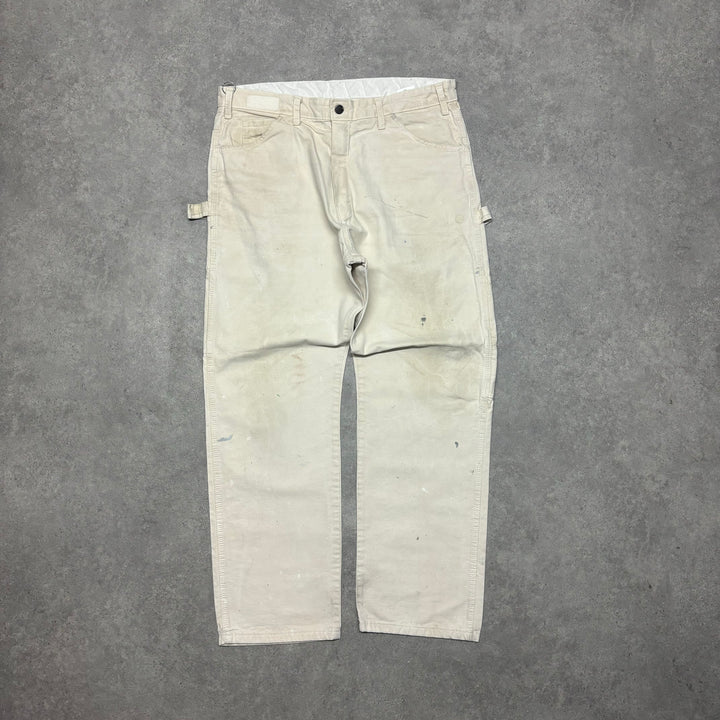 Vintage Dickies Cream Painter Trousers (36x30)