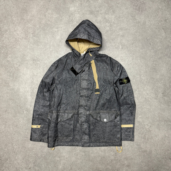 Vintage 2002 Stone Island Laminated Webbing Jacket (M)